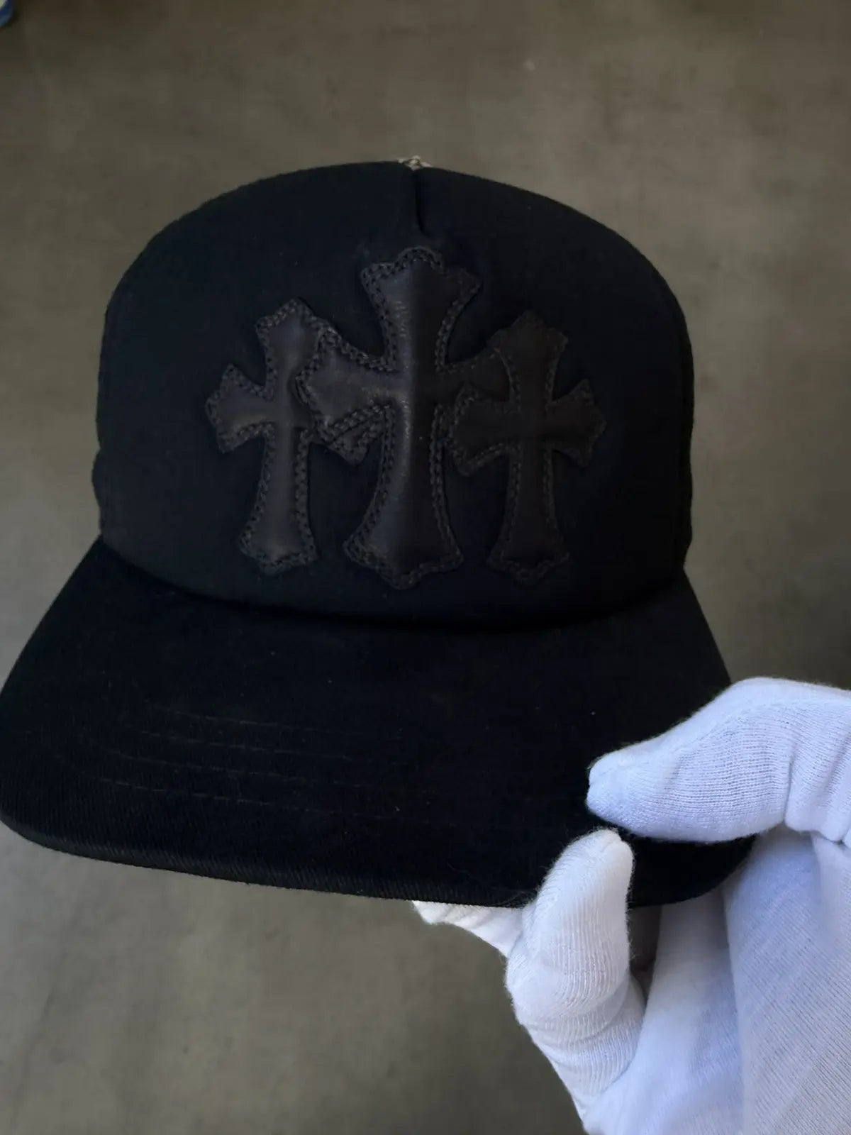 Chrome Hearts Triple Black Patch Trucker Hat