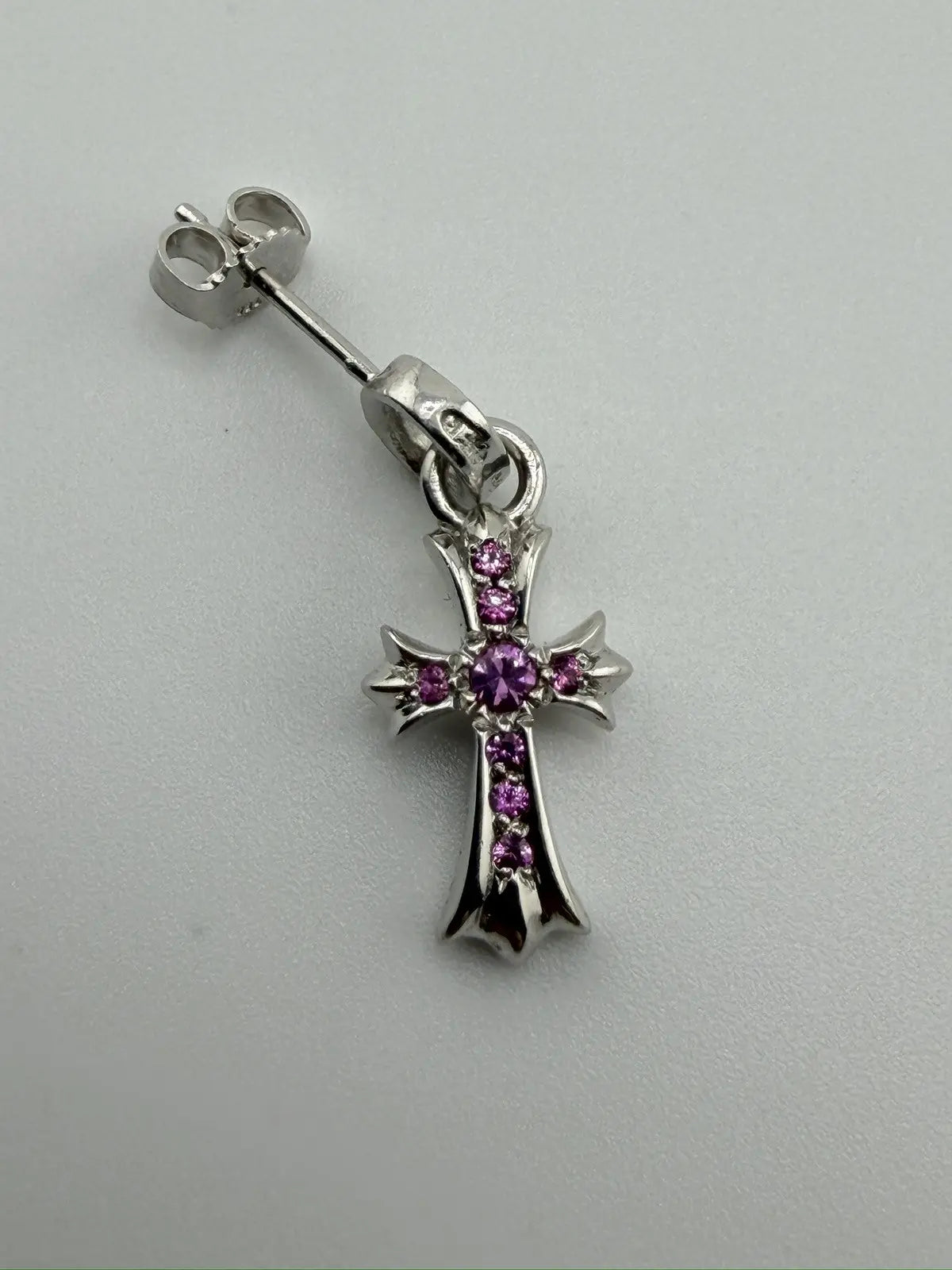 Chrome Hearts White Gold Pink Sapphire Earring