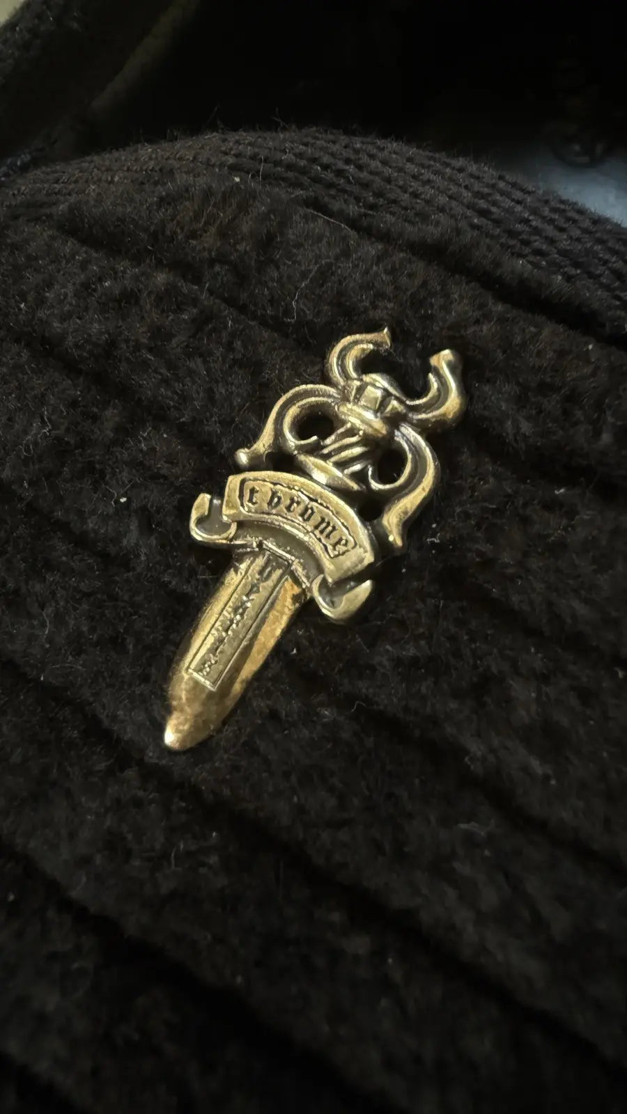 Chrome Hearts Loafers Corduroy Dagger Black