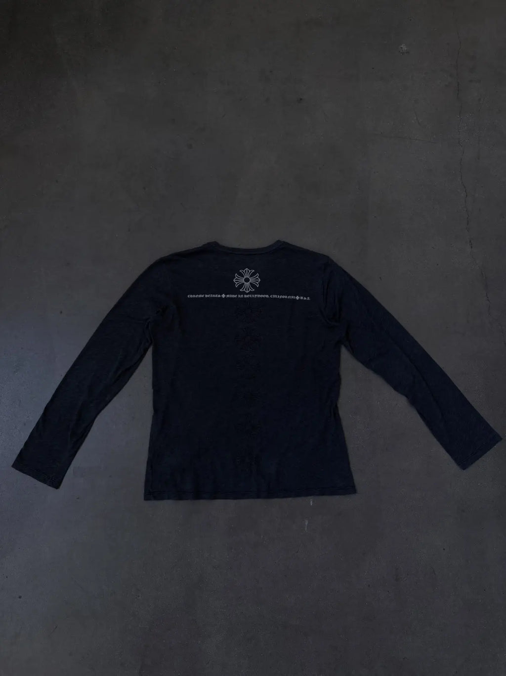 Chrome Hearts Hollywood Vertical Cross Long Sleeve T-Shirt