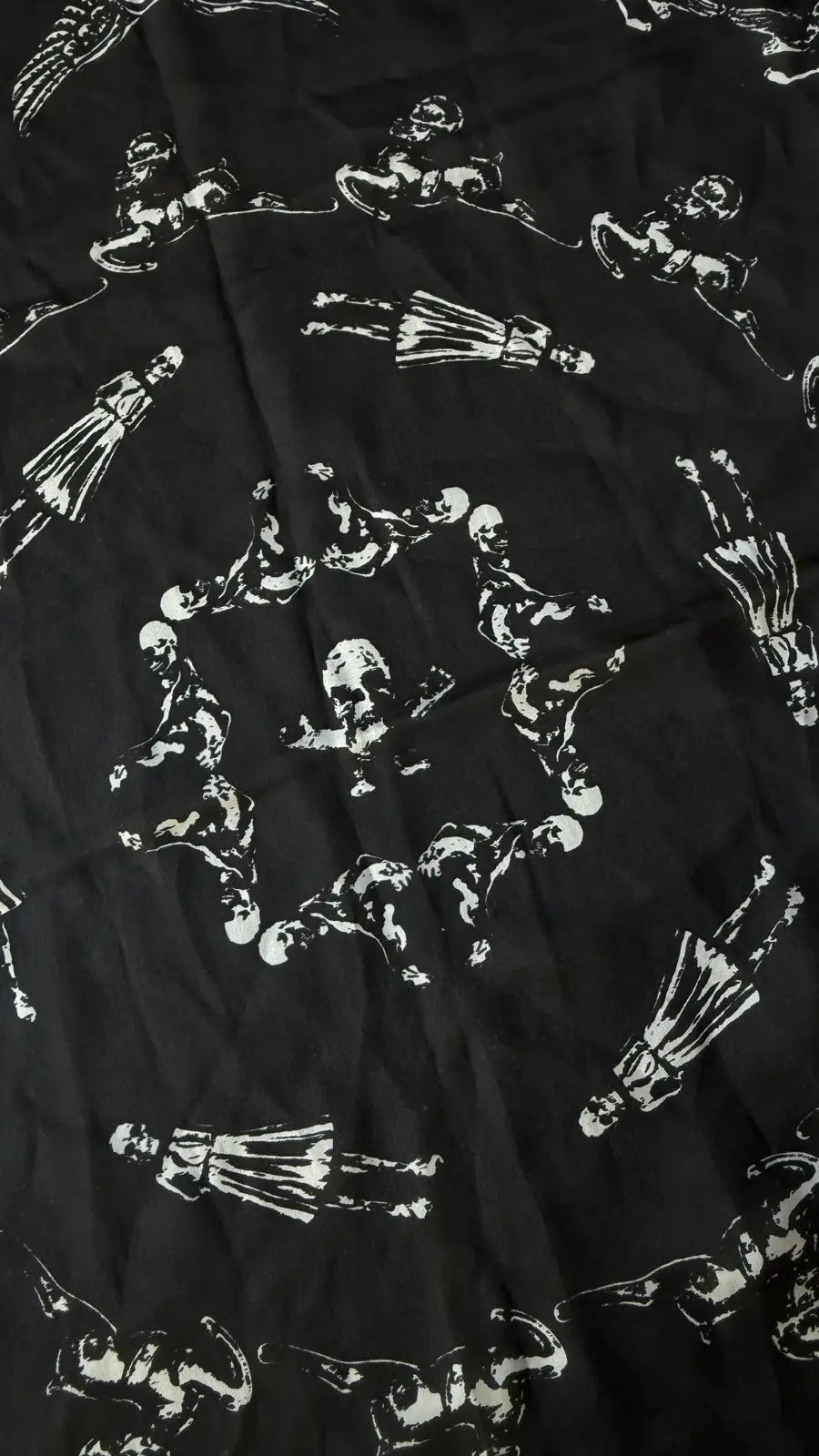 Chrome Hearts Foti Motif Black Silk Scarf
