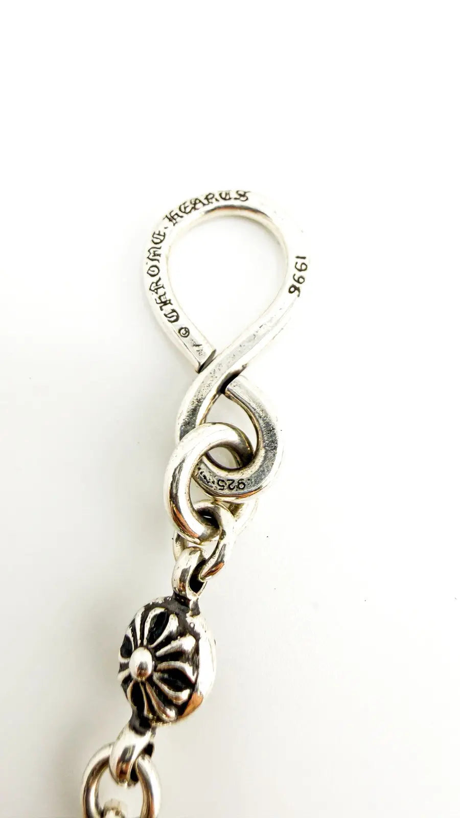Chrome Hearts Sterling Silver Cross Ball Wallet Chain Chrome Hearts