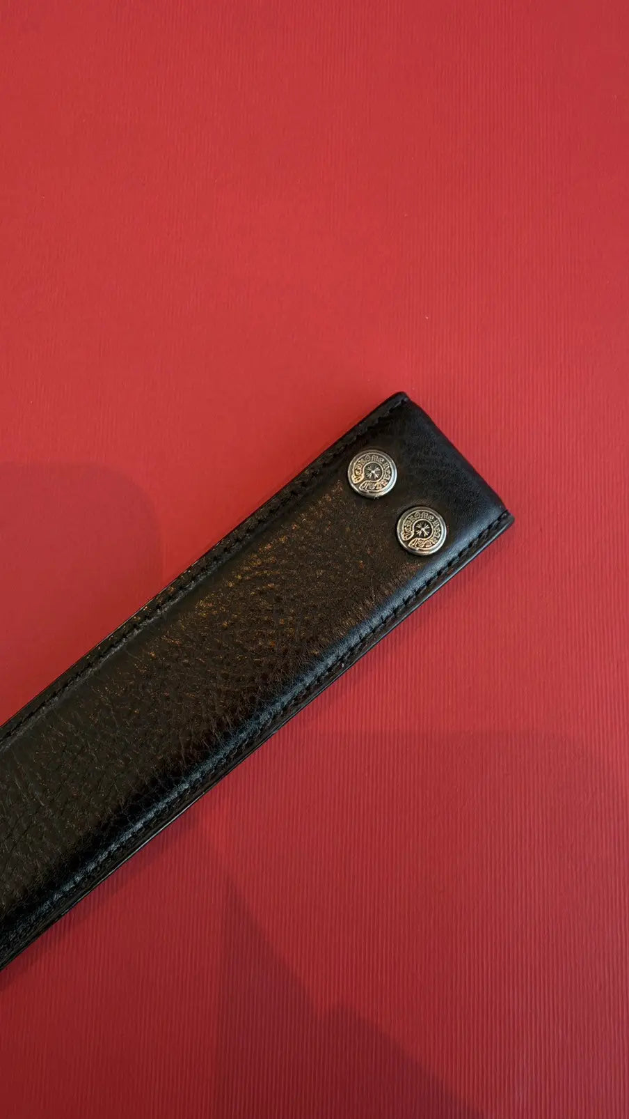 Chrome Hearts Black Leather Belt Strap Size 38 Chrome Hearts
