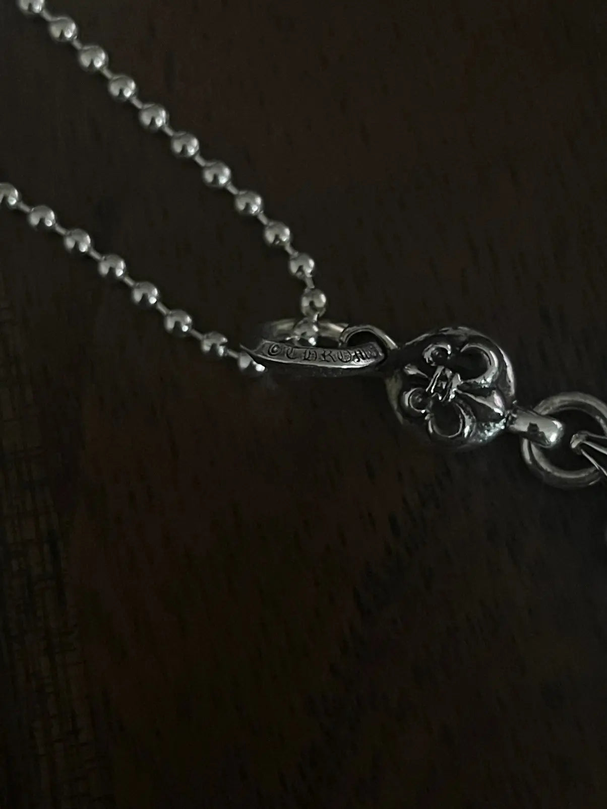 Chrome Hearts Fleur Ball Pendant Dagger Necklace