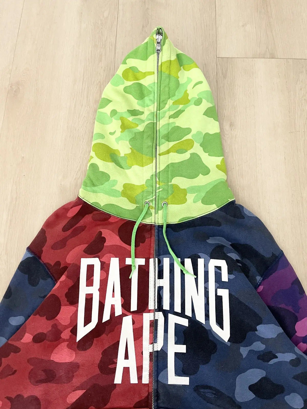 2015 Bape Mix Crazy Camo Patch Full Zip Hoodie