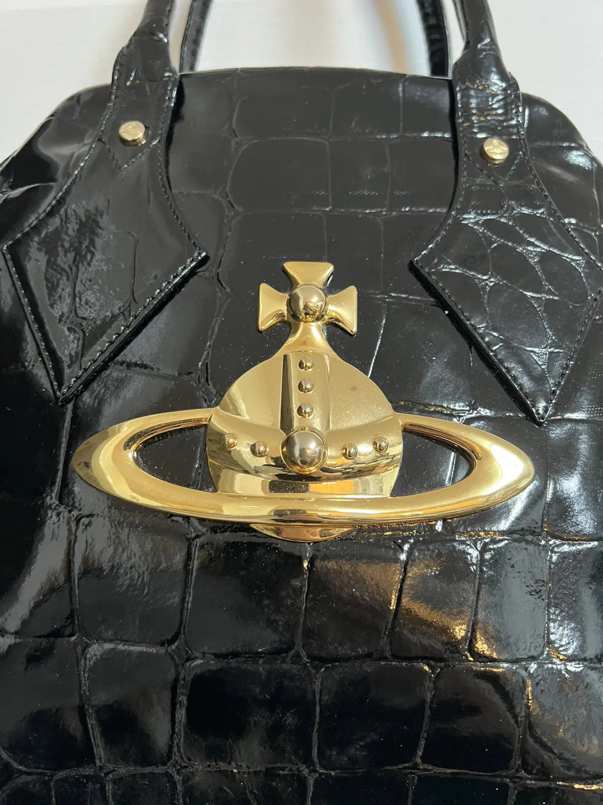 Vivienne Westwood Golden Saturn Orb Bowling Hand Bag