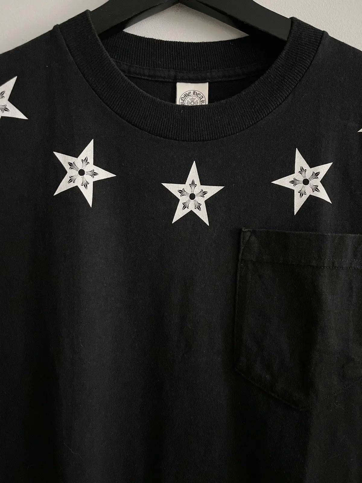 2000s Chrome Hearts Five Stars Hollywood Pocket Tee