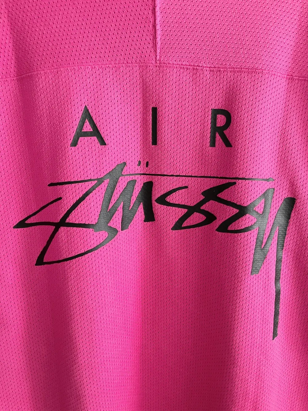 Stüssy x Nike Dri Fit Pink Fireberry Mesh Jersey