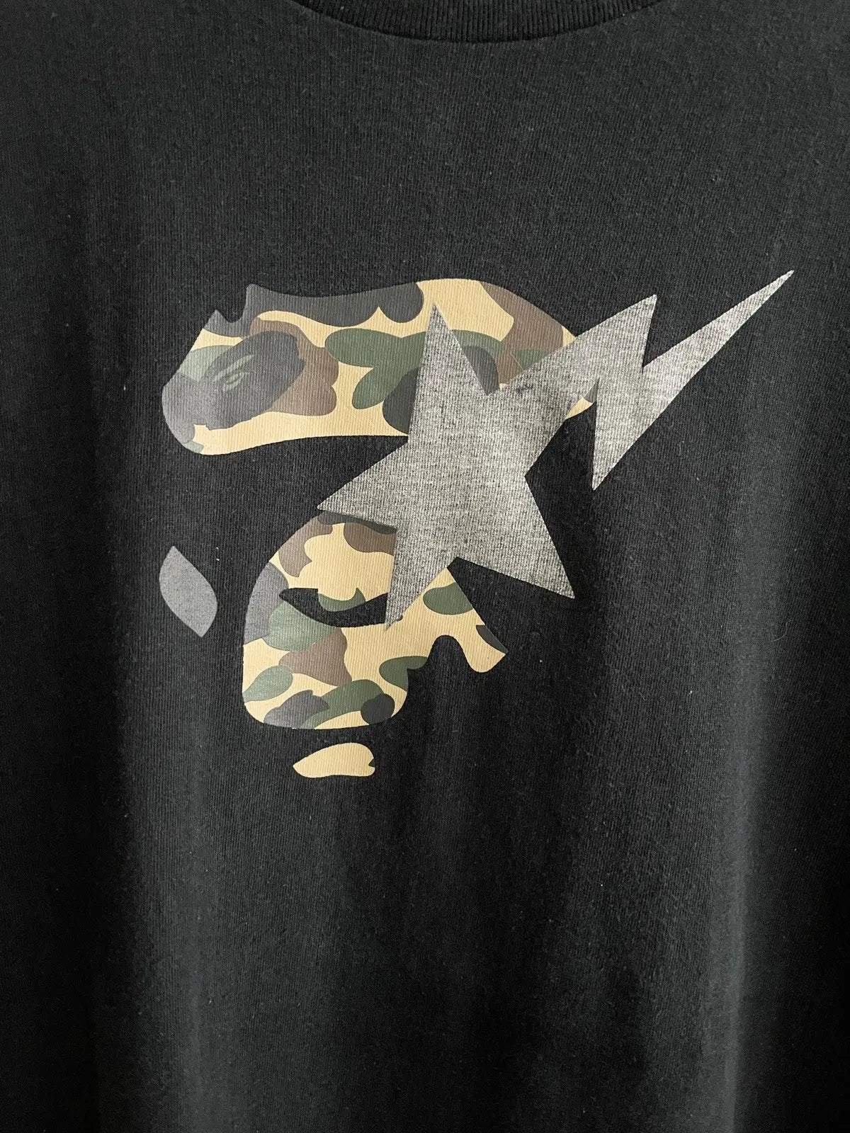 2010s Bape Sliver Star Camo Ape Face Tee