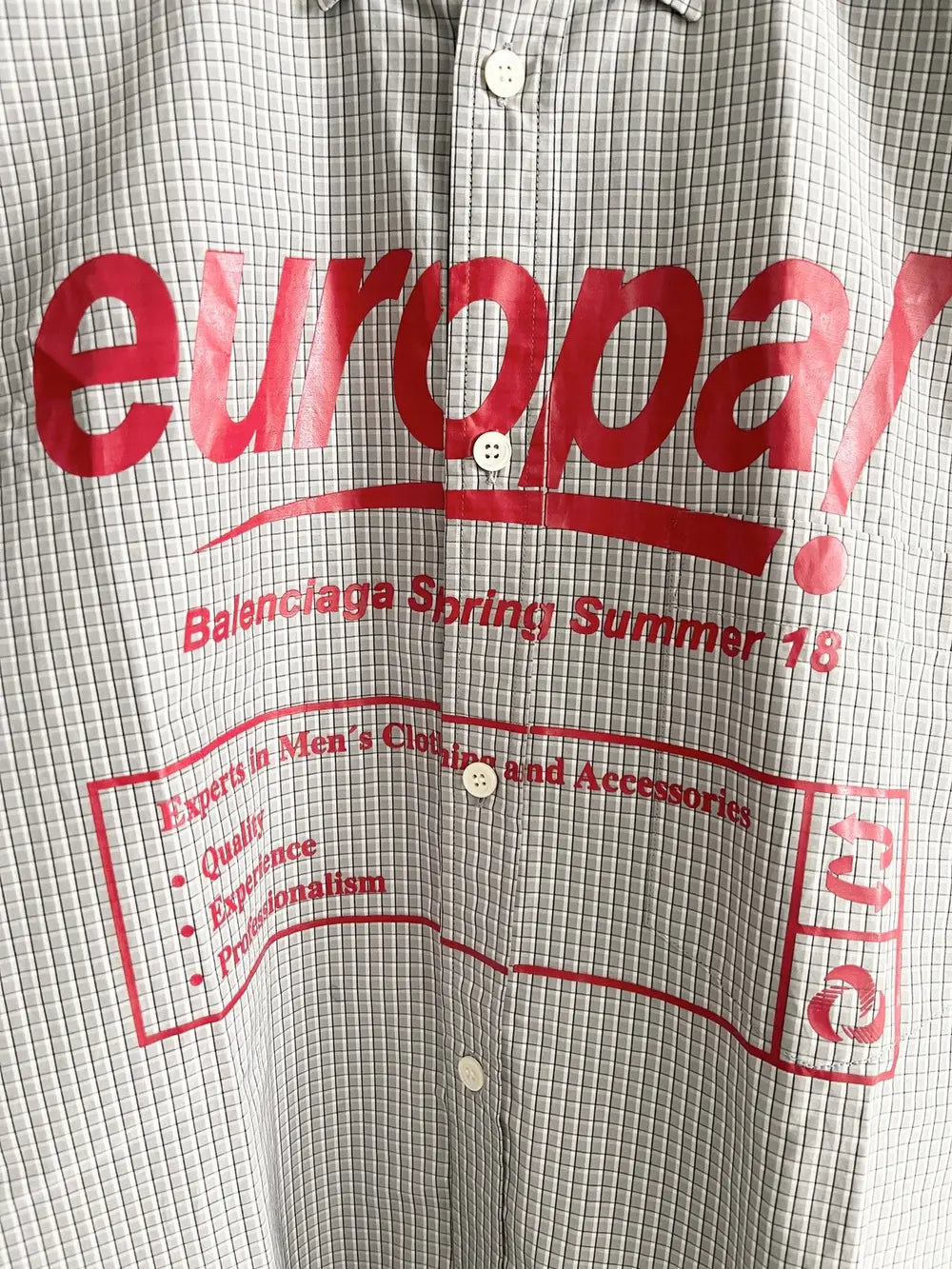 2018 Balenciaga Europa Flannel Shirt