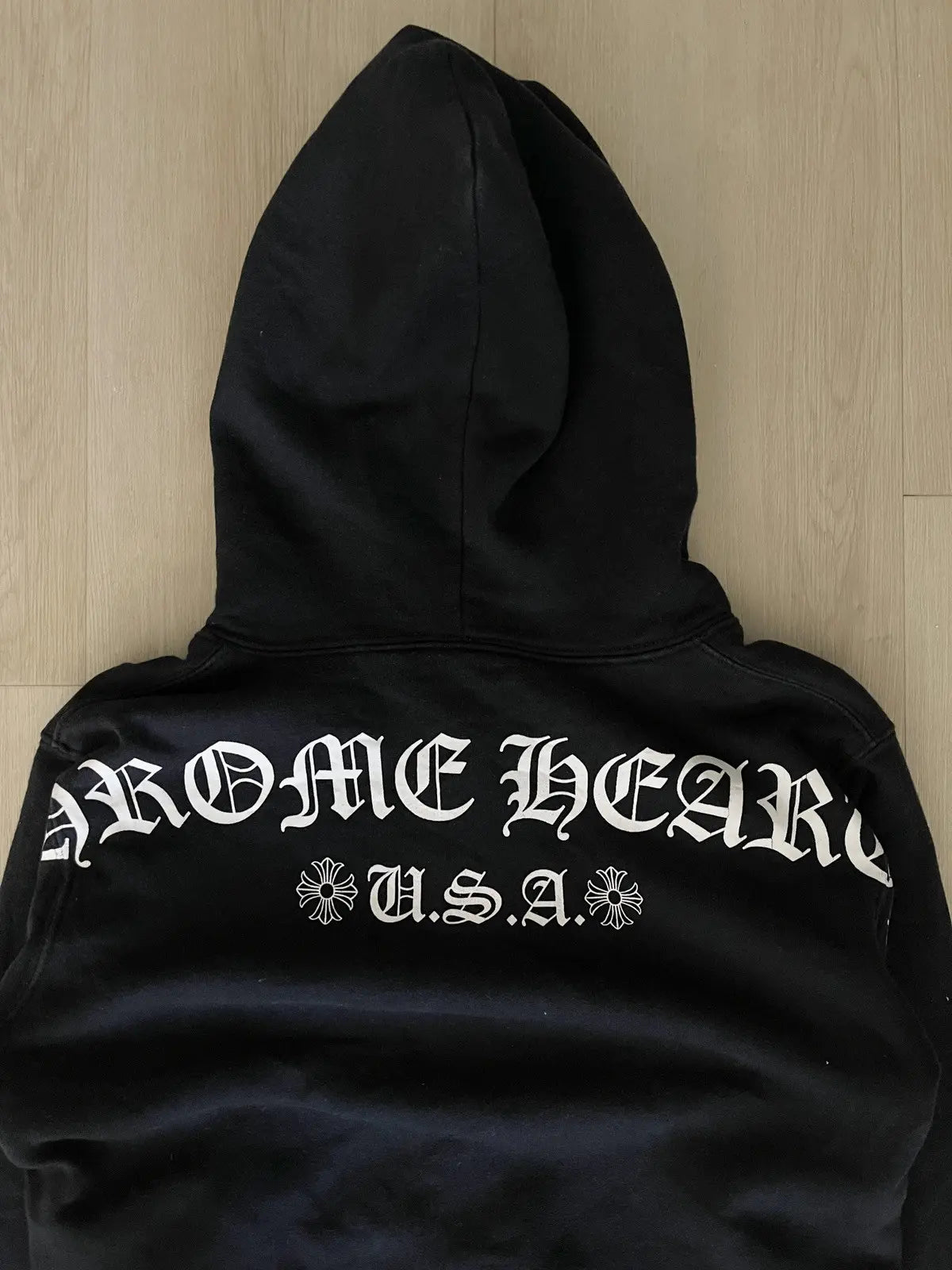 2000s Chrome Hearts USA Scripts Logo Zip-Up Hoodie