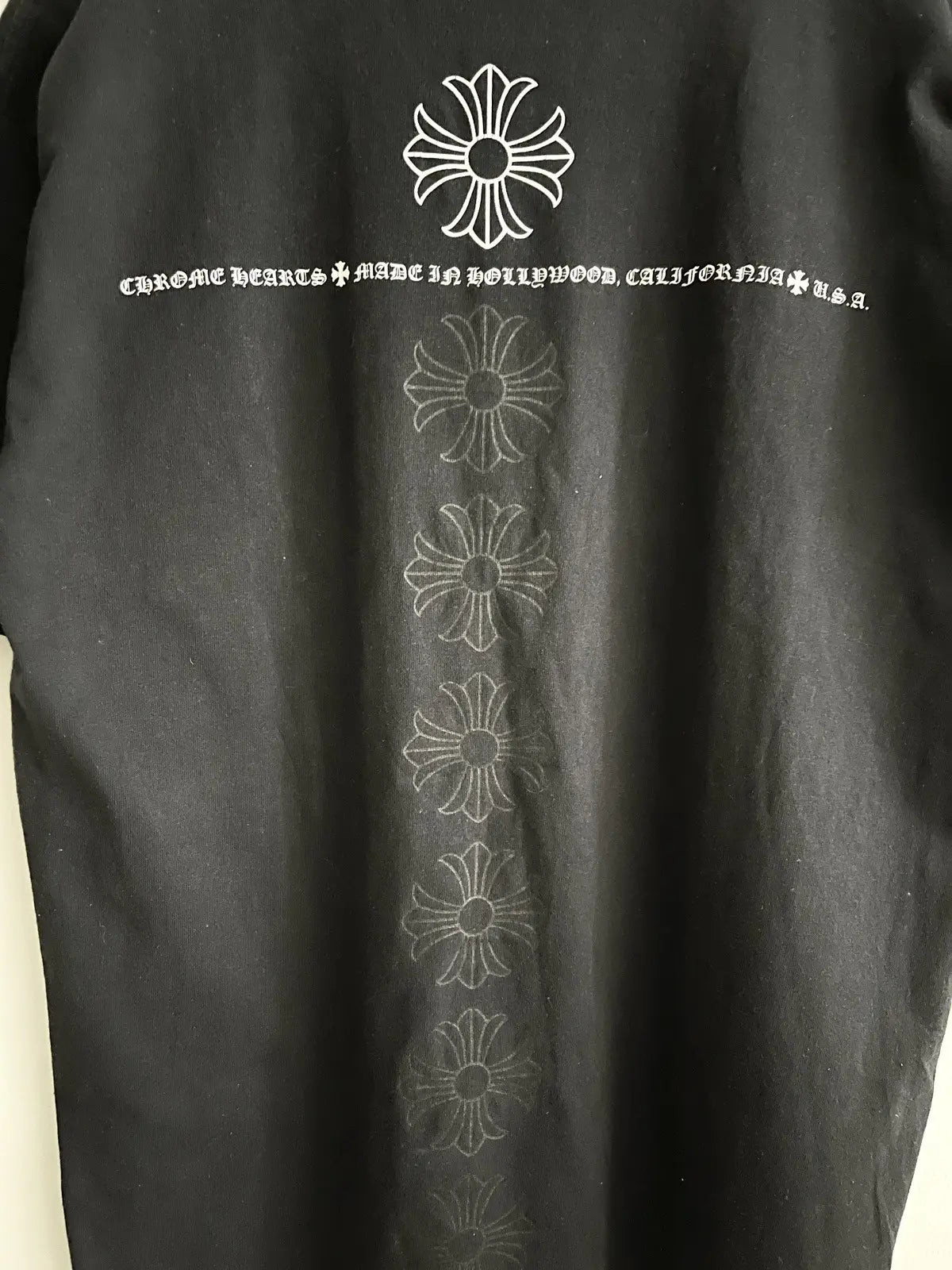 2000s Chrome Hearts Vertical Crosses Logo Pocket Tee