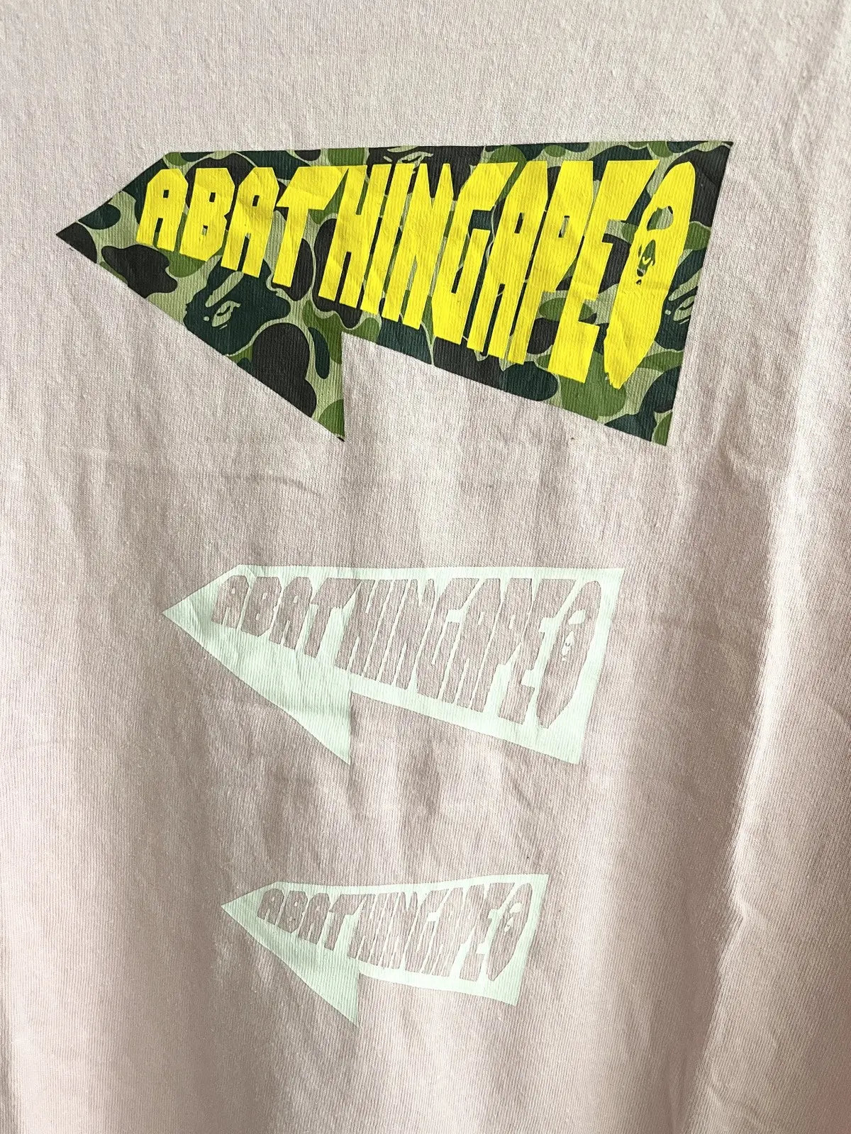 2010s Bape Triple Arrows Logo Pink Tee