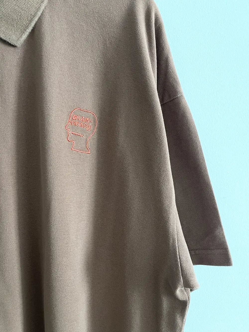 2010s Brain Dead Half Zip Logo Polo Shirt