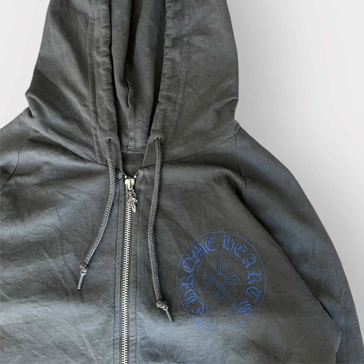 2000s Chrome Hearts Jumbo Blue Cross Zip Hoodie