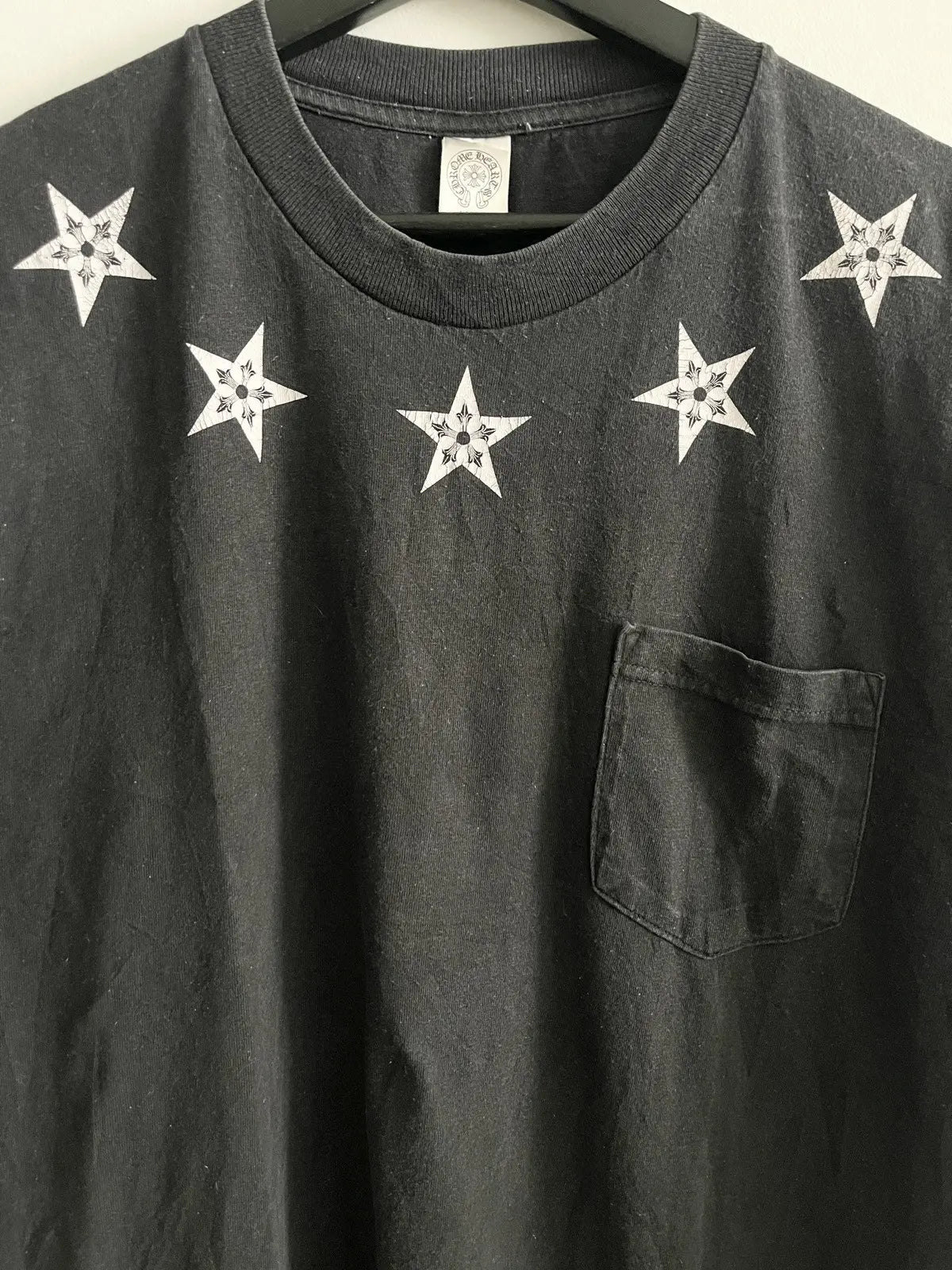 2000s Chrome Hearts Five Stars Hollywood Pocket Tee