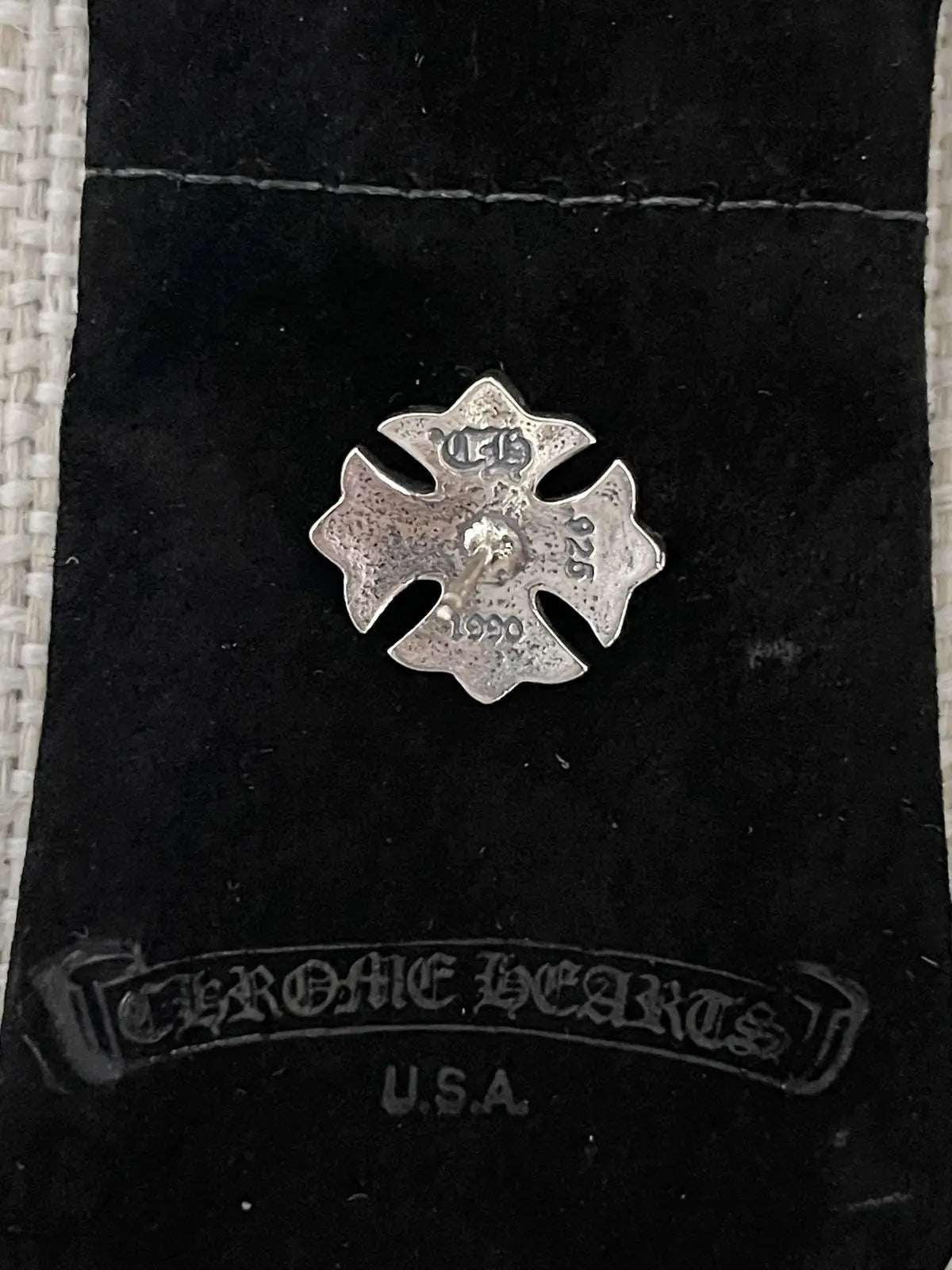 Chrome Hearts 925 Silver Stud Cross Earring