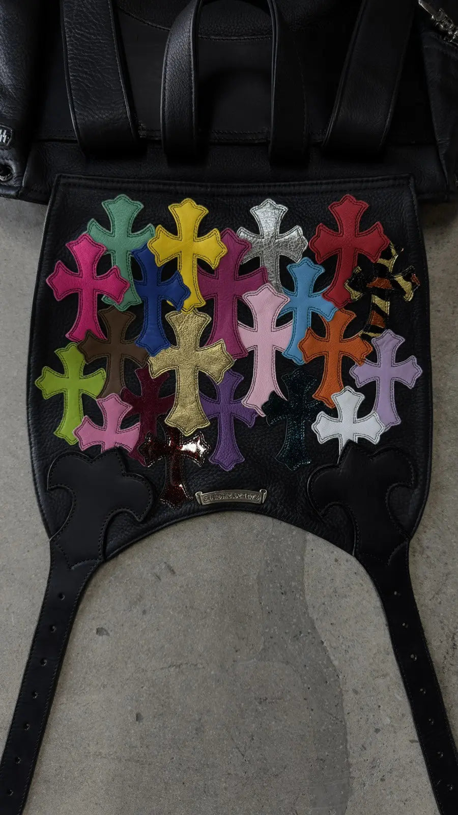 Chrome Hearts Multicolor Cross Patch Backpack
