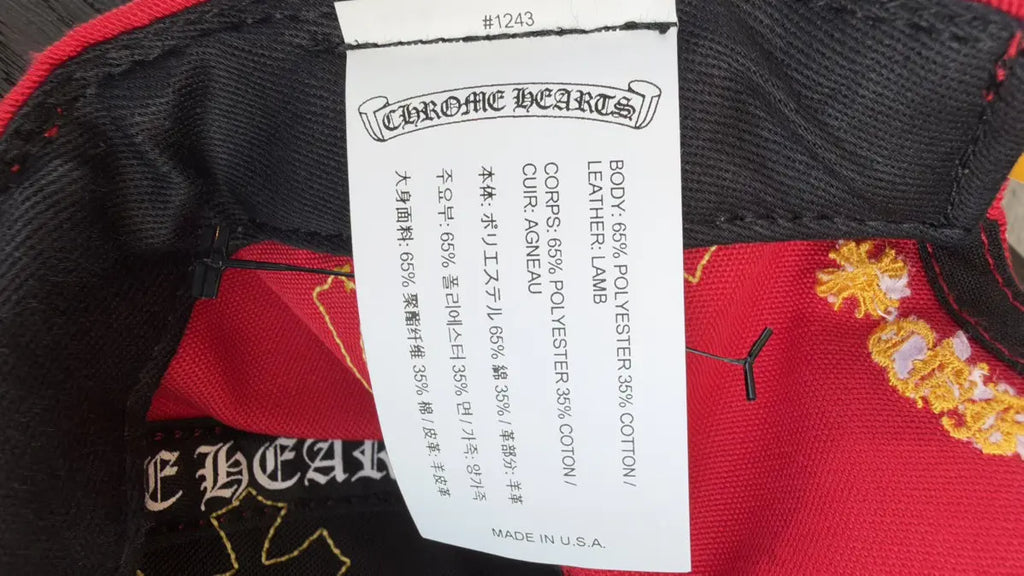 Chrome Hearts Red Yellow Cross Patch Baseball Cap Chrome Hearts