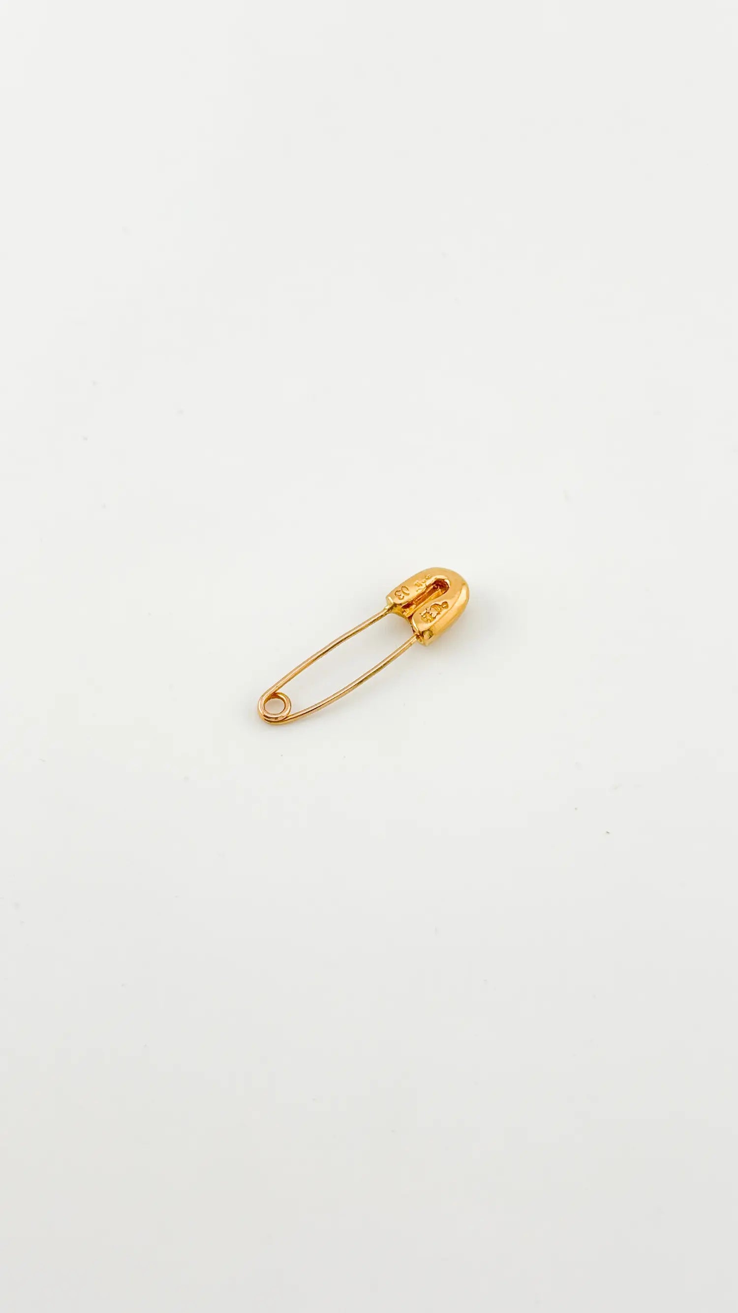Chrome Hearts Gold and Diamond Safety Pin Brooch