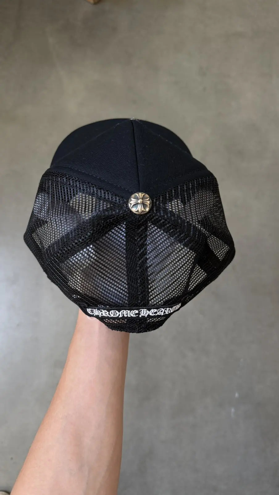 Chrome Hearts Pony Hair Cemetery Cross Trucker Hat