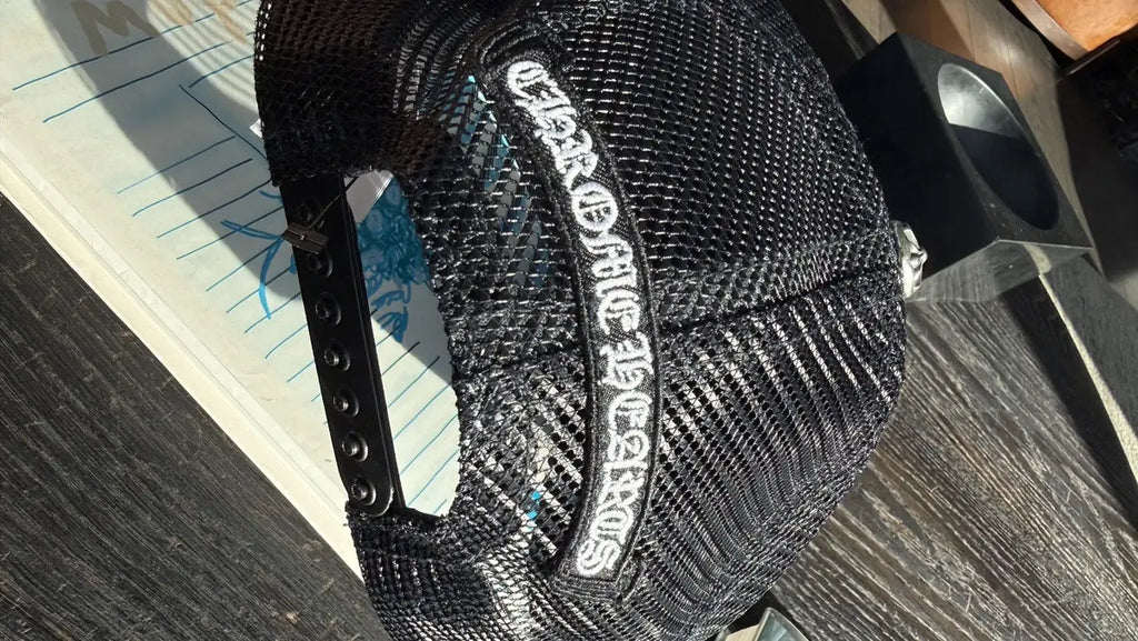 Chrome Hearts Triple Cross Fur Patch Cemetery Trucker Hat Chrome Hearts
