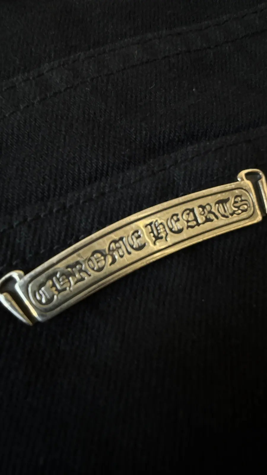 Chrome Hearts Black Cheetah Lime Cross Patch Jeans