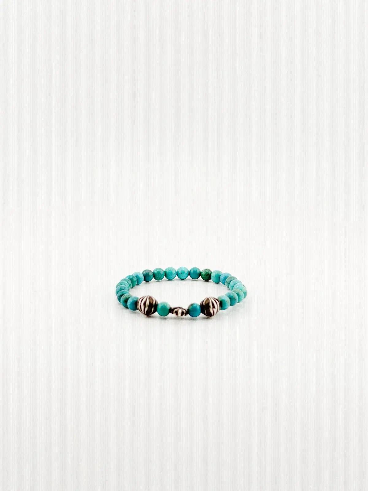 Chrome Hearts 8mm Beaded 3 Silver Bracelet