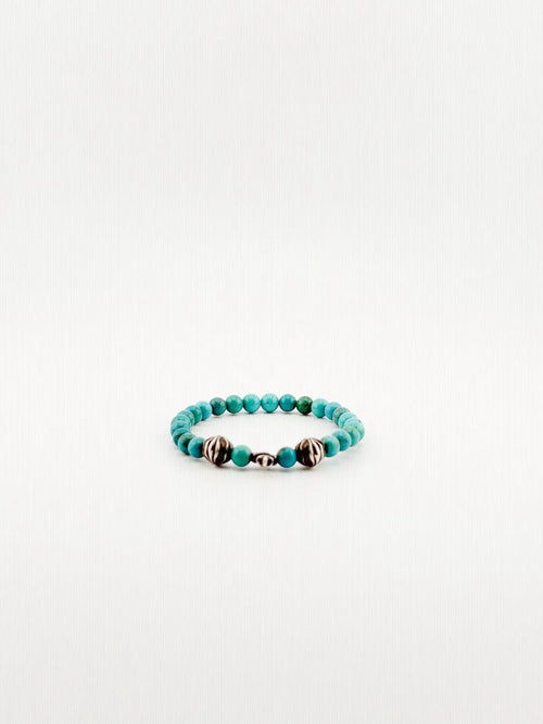 Chrome Hearts 8mm Beaded 3 Silver Bracelet