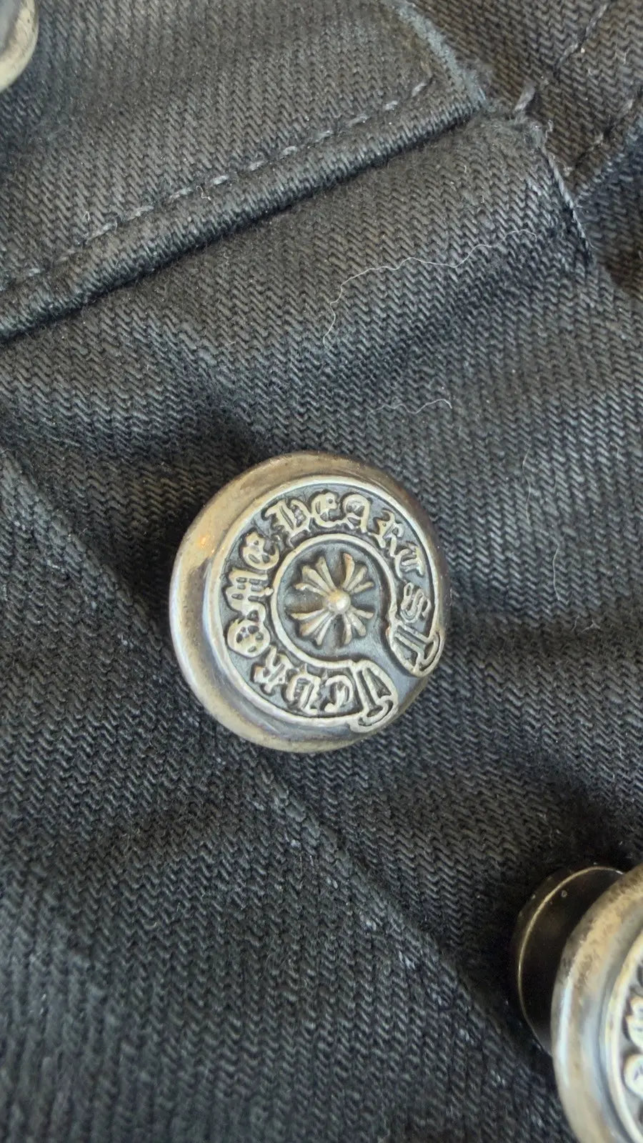 Chrome Hearts Fleur Knee Black Denim Jeans Size 32 Chrome Hearts
