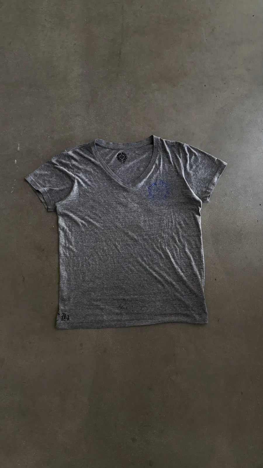 Chrome Hearts Grey & Blue Cross Logo T-shirt