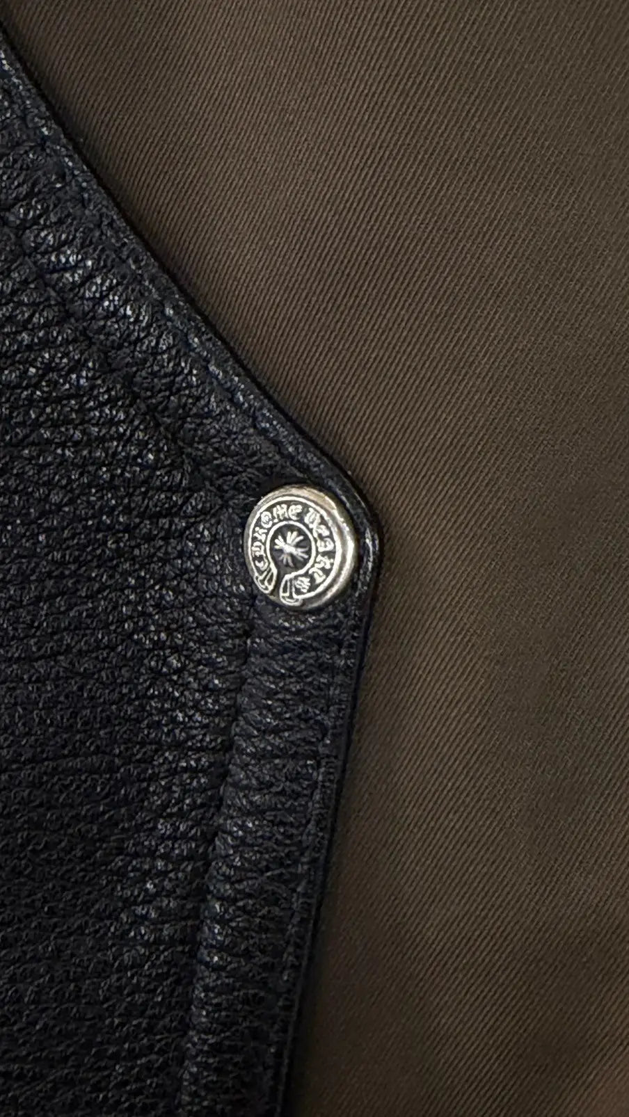 Chrome Hearts Brown Nylon and Leather Double Knee Pants