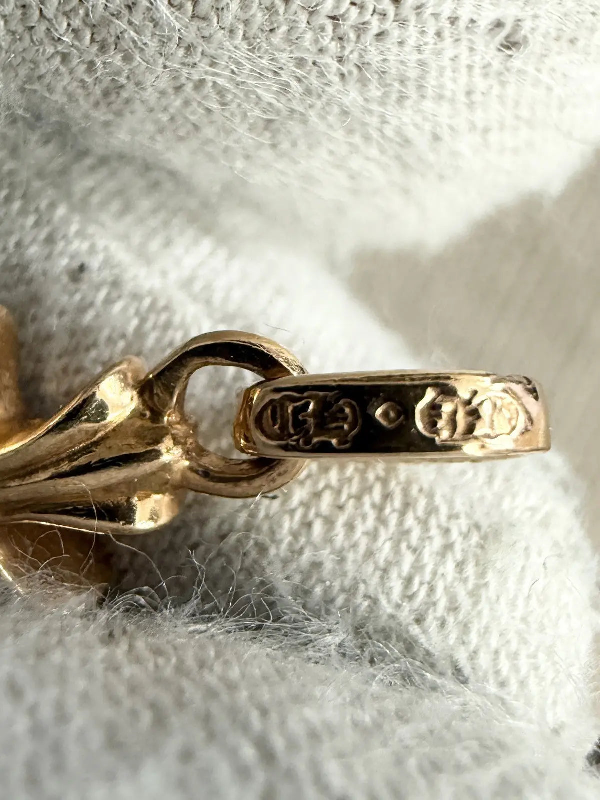 Chrome Hearts 22k Gold Diamonds Babyfat Pendant