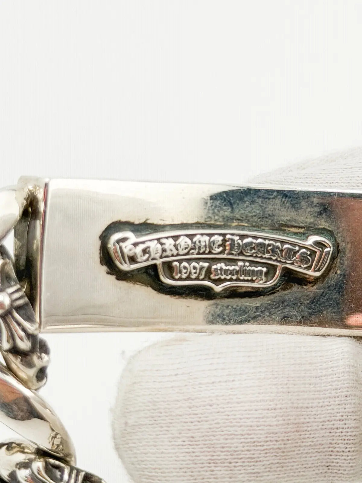 Chrome Hearts Floral Cross ID Link Bracelet