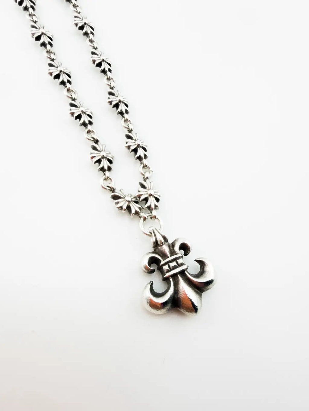Chrome Hearts Tiny E Choke Chain & Fleur Necklace