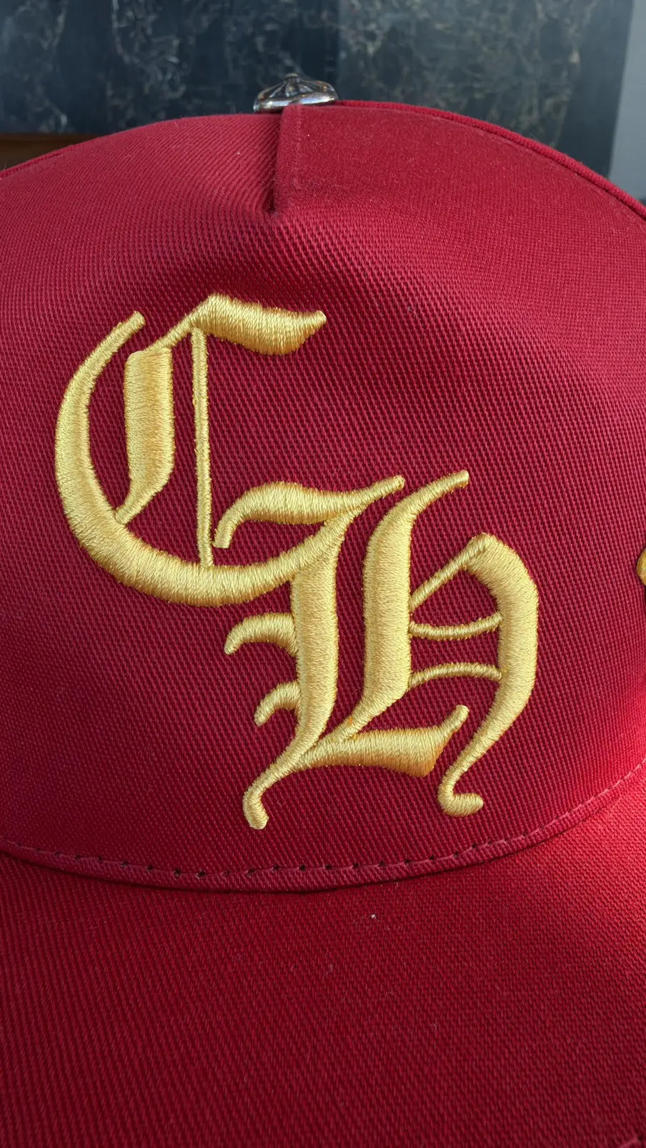 Chrome Hearts Red Yellow Cross Patch Baseball Cap Chrome Hearts