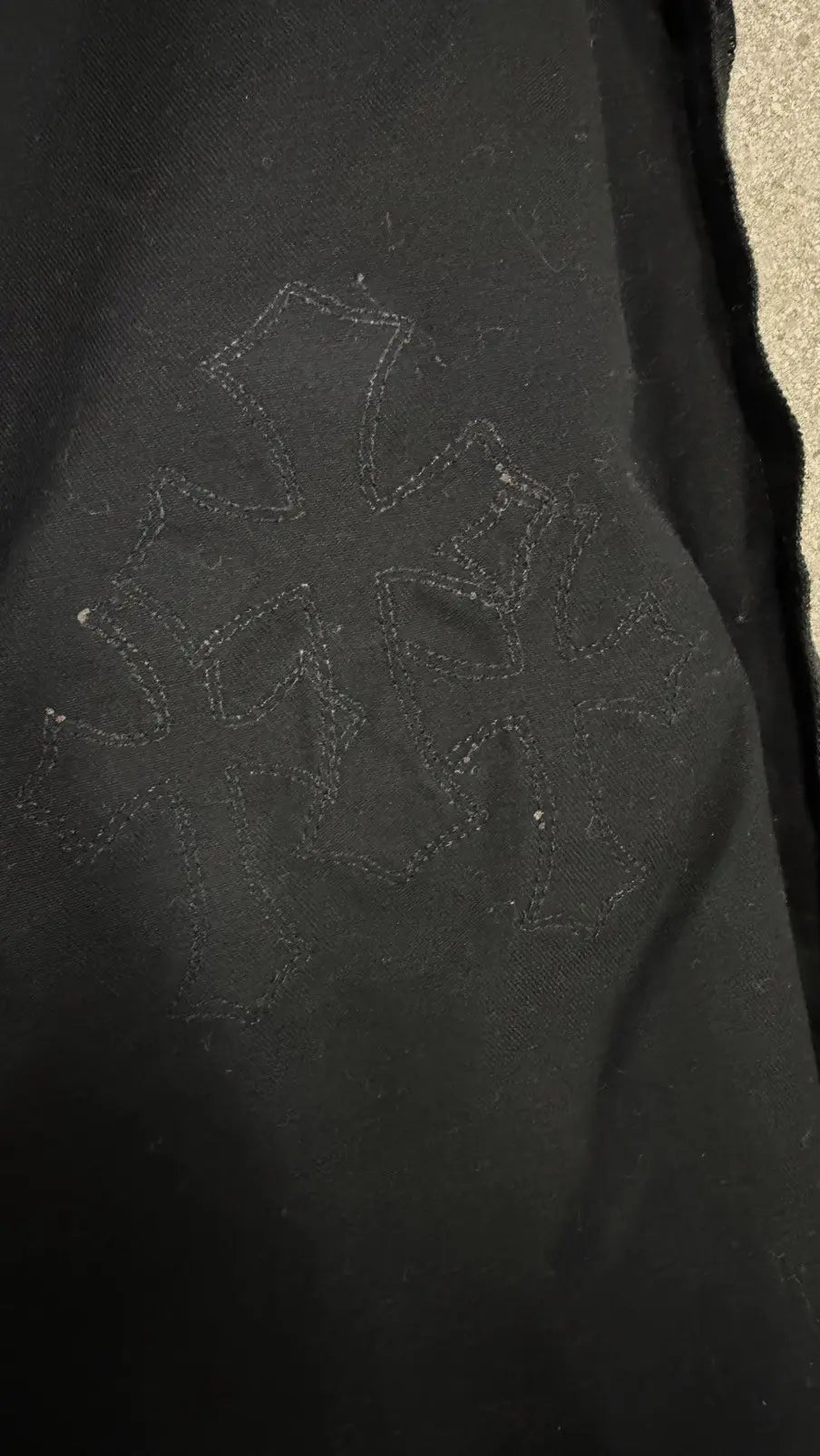 Chrome Hearts Chino Pants Black Camo Cross Patches