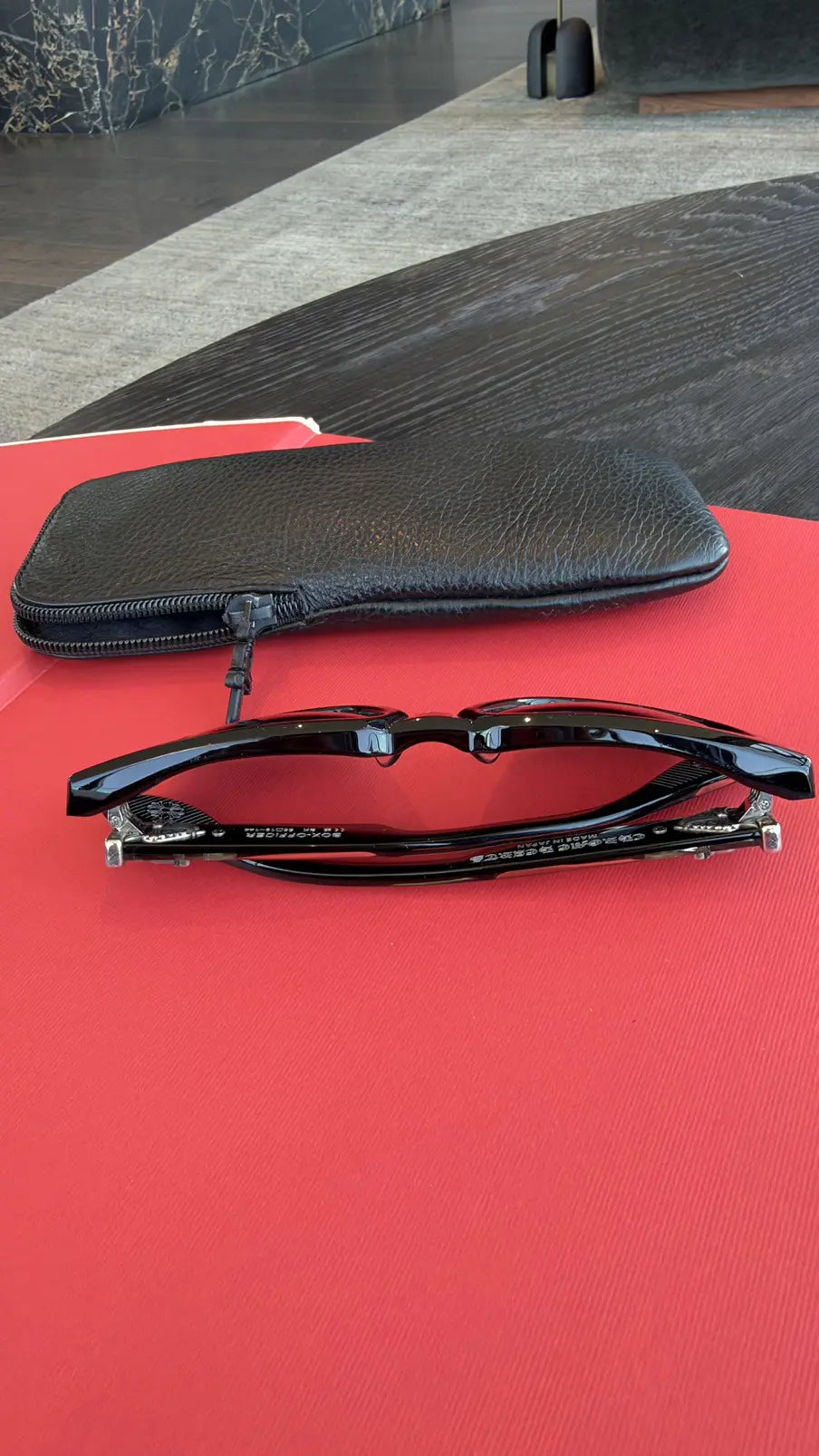 Chrome Hearts Box Officer Black Rectangle-Frame Sunglasses Chrome Hearts