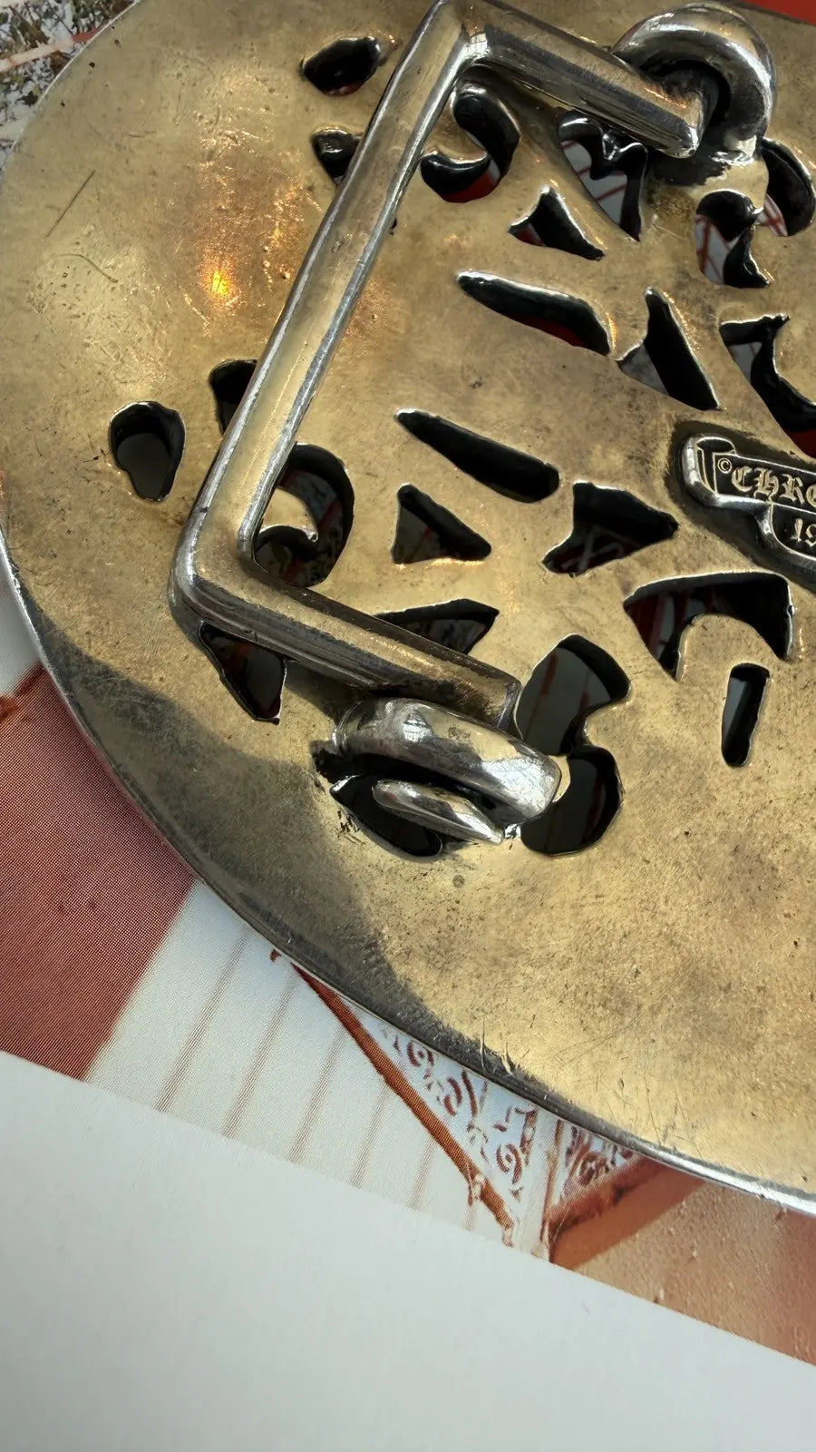Chrome Hearts Classic Oval Cross Belt Buckle Chrome Hearts