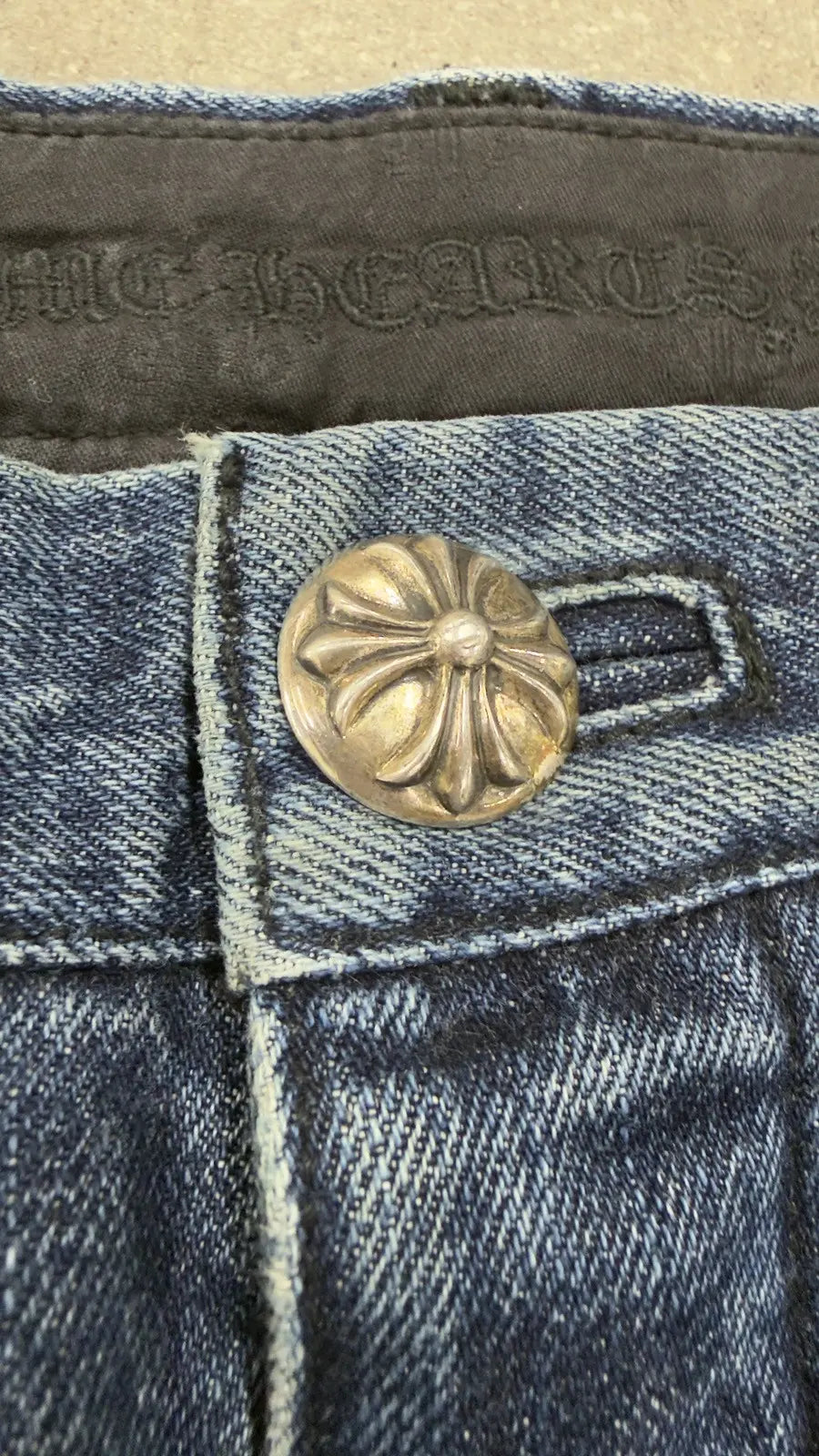 Chrome Hearts Denim Cross Patch Jeans