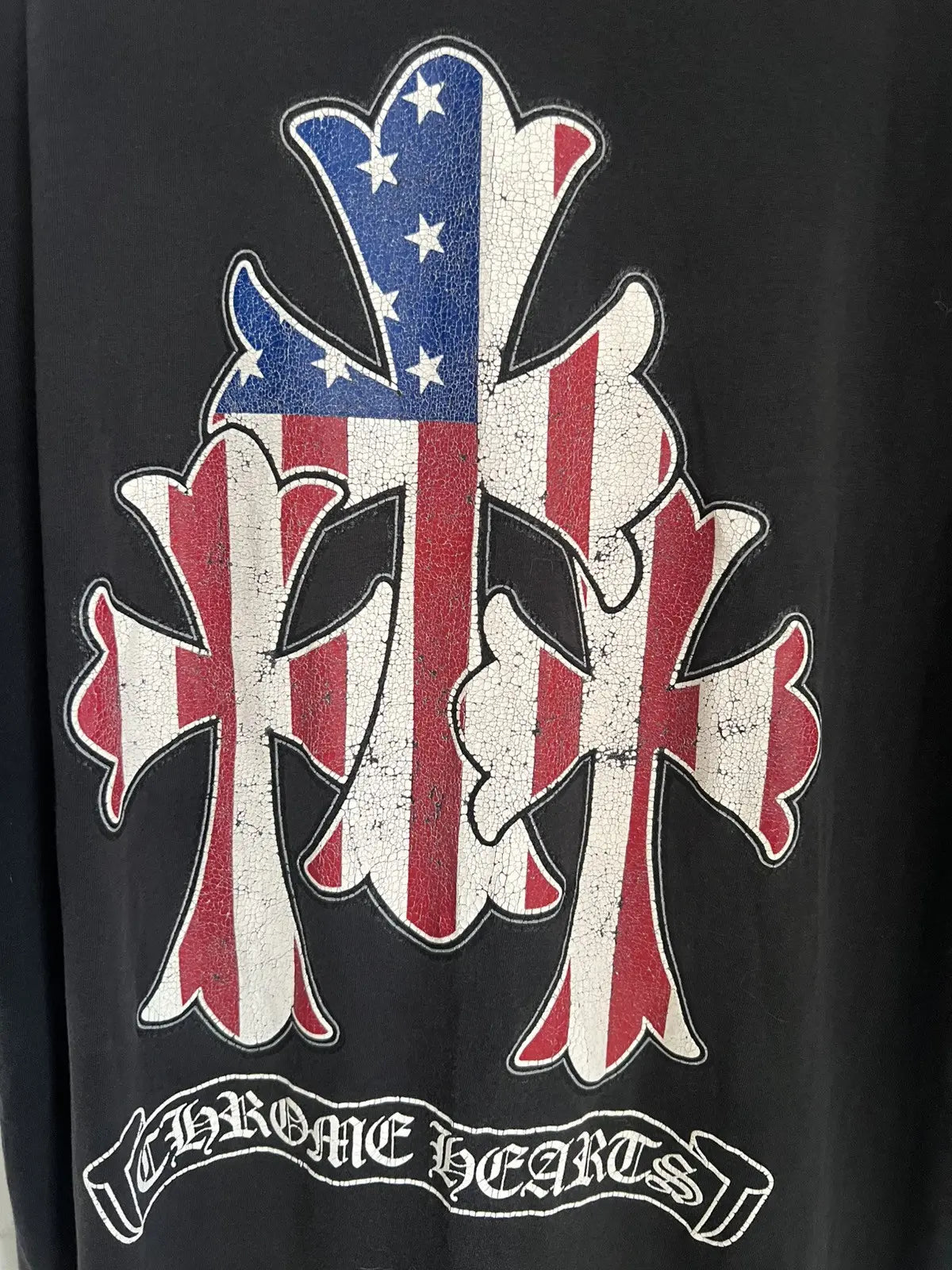 Chrome Hearts USA Triple Cross Scroll Logo Tee