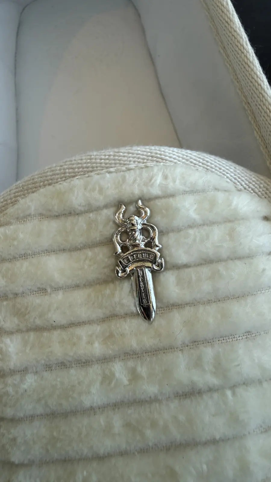 Chrome Hearts White Dagger Corduroy Loafers Chrome Hearts