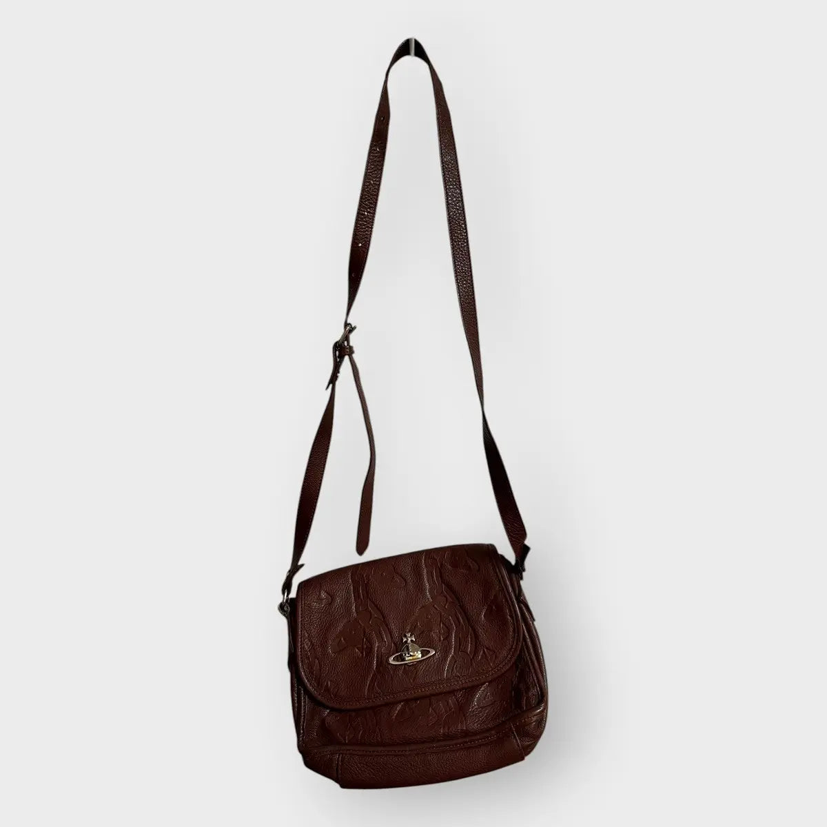 Vivienne Westwood Golden Saturn Orb Messenger Bag