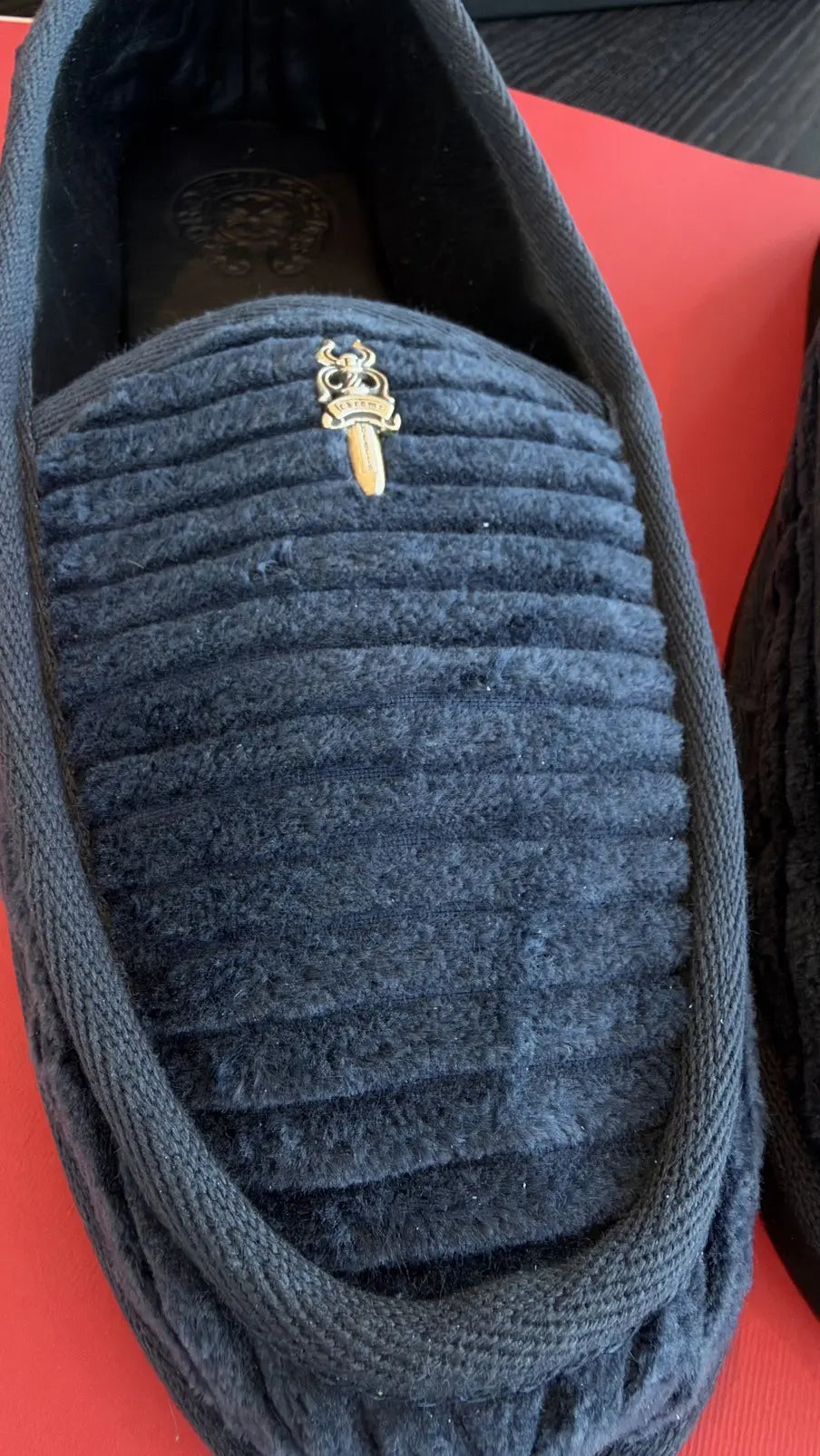 Chrome Hearts Dagger Corduroy Loafers Size 44 Chrome Hearts