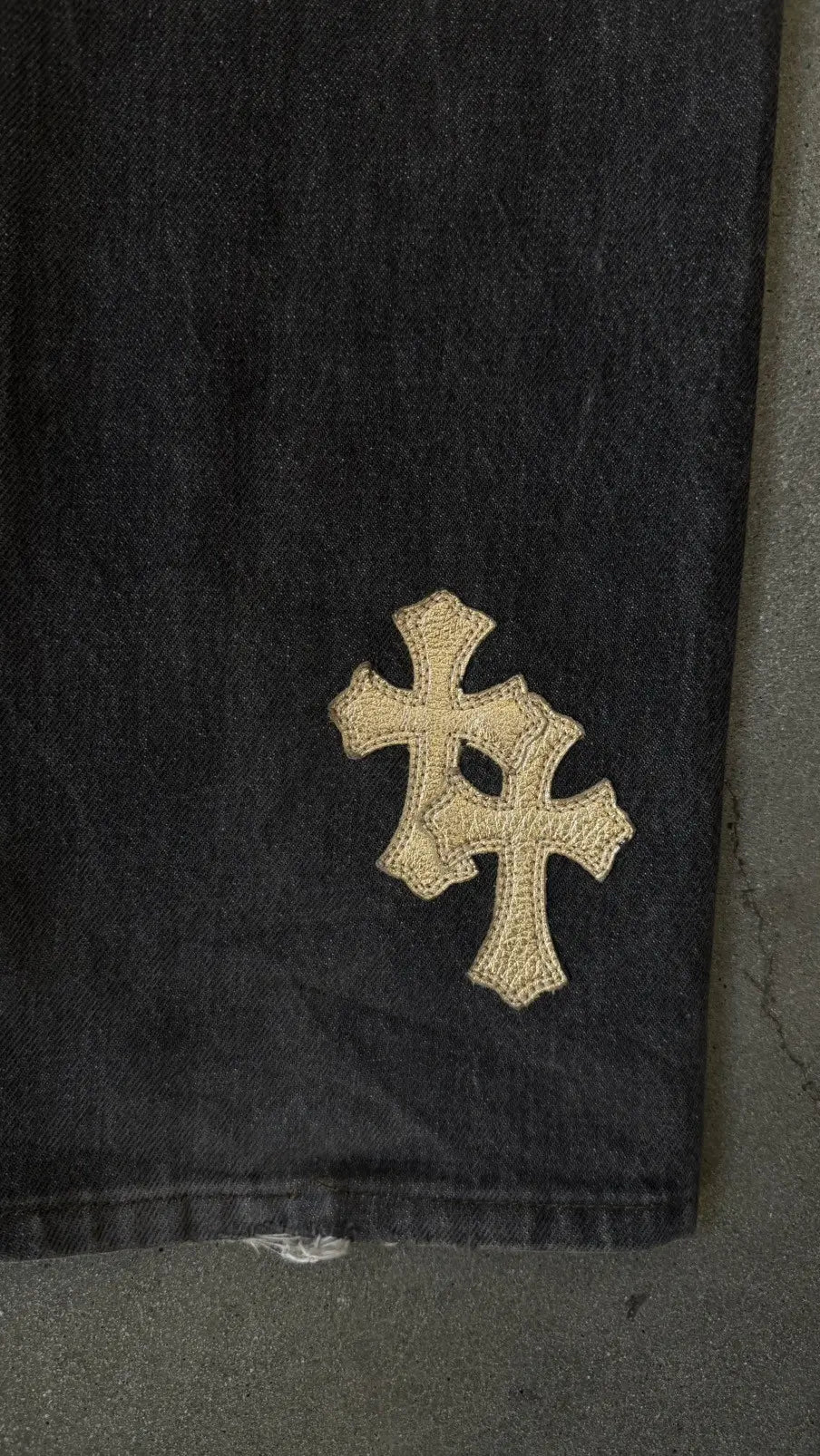 Chrome Hearts LEVI'S Black Denim "GOLD CROSSES"