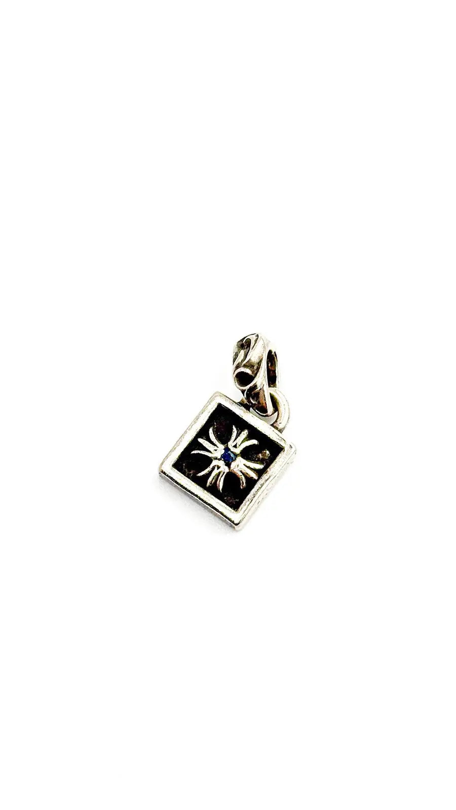 Chrome Hearts Blue Sapphire Framed CH Plus Pendant