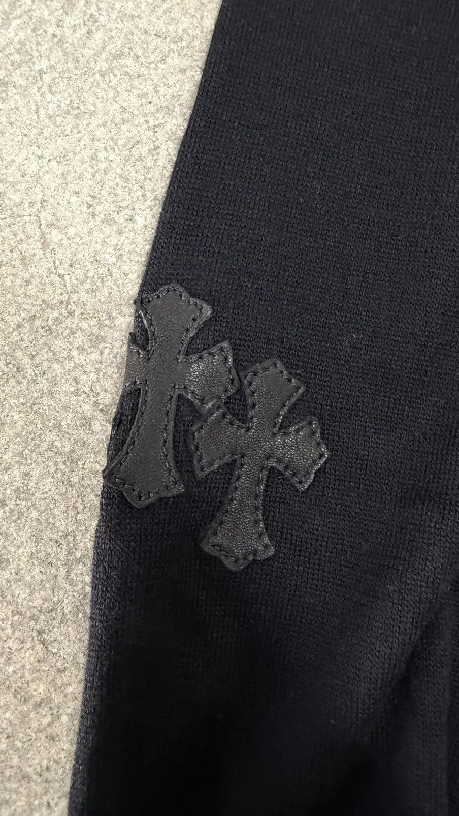 Chrome Hearts Cross Patch Silk Raglan Long Sleeve Tee