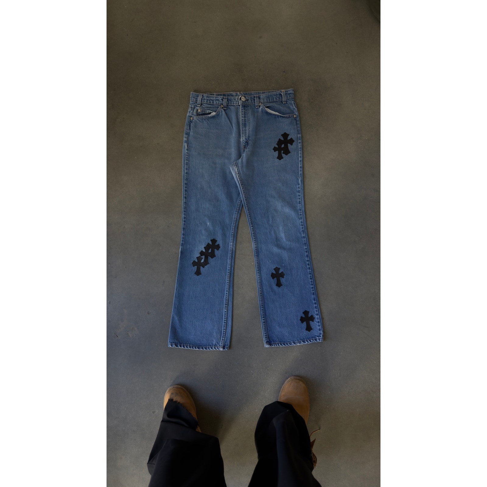 Chrome Hearts Levis 517 Cross Patch Jeans BLUE
