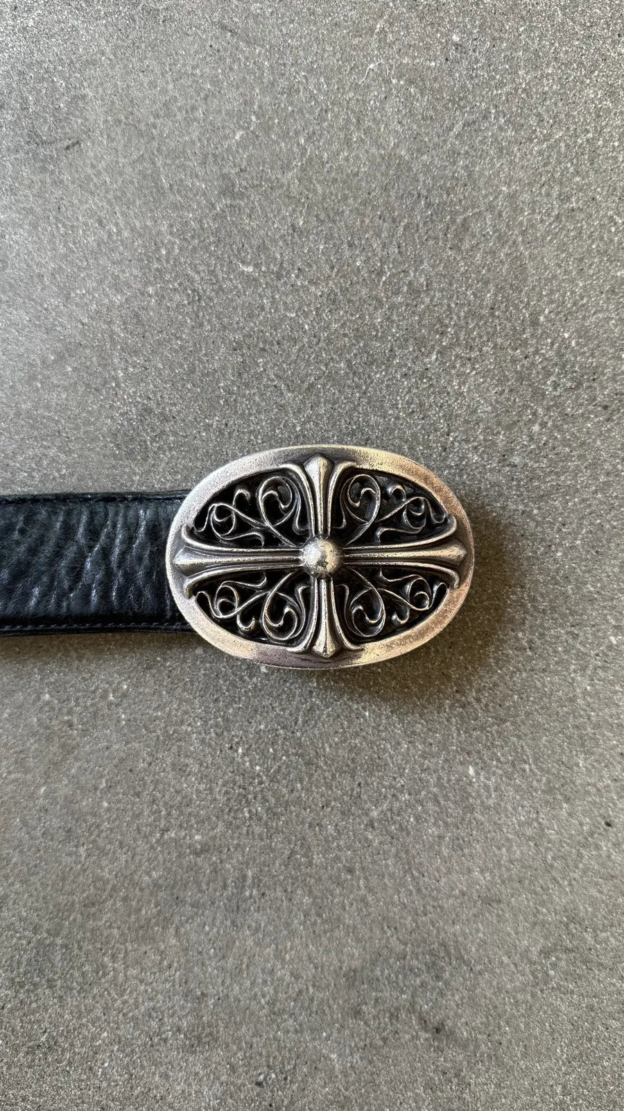 Chrome Hearts Oval Buckle Leather Belt
