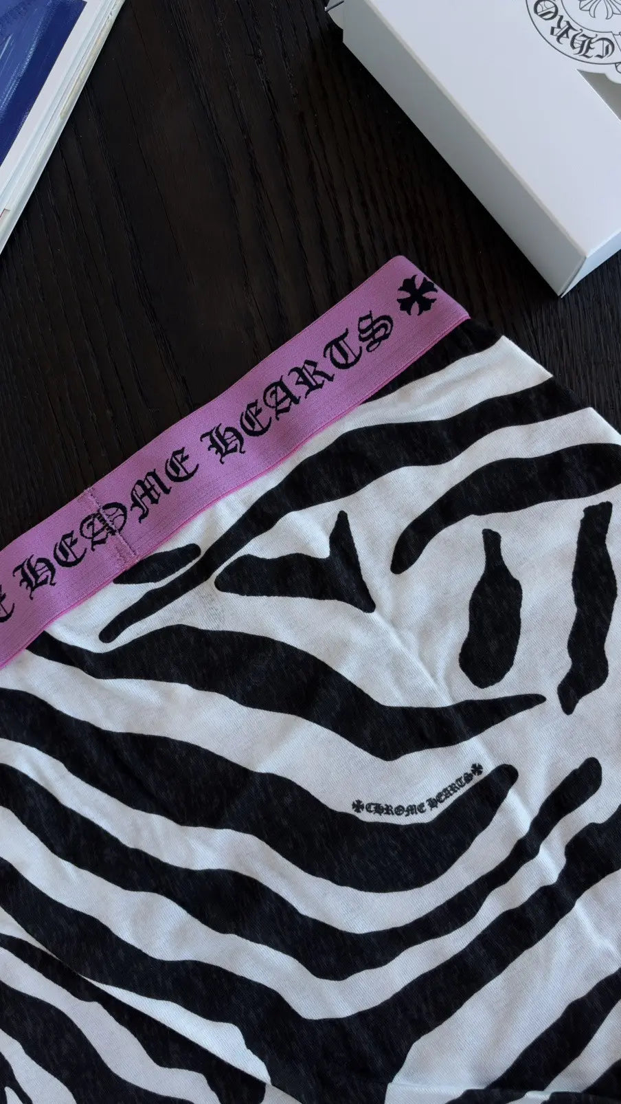 Chrome Hearts Zebra-Print Ribbed Boxer Size L Chrome Hearts